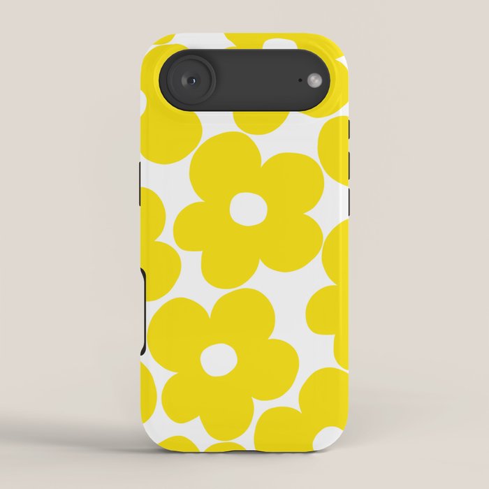 Retro Neon Yellow Daisies #1 #decor #art #society6 iPhone Case Gallery Image 2