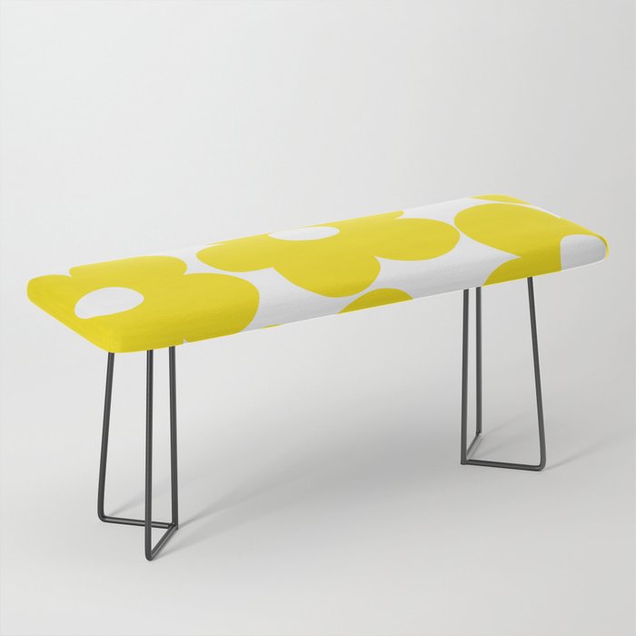 Retro Neon Yellow Daisies #1 #decor #art #society6 Bench Gallery Image 1