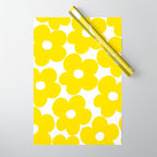 Retro Neon Yellow Daisies #1 #decor #art #society6 Wrapping Paper Gallery Image 1