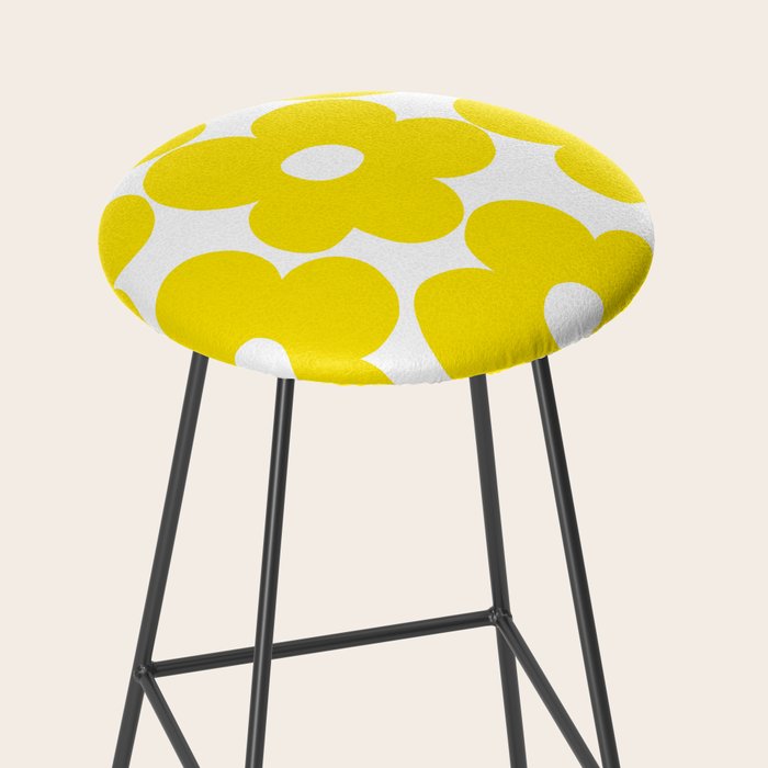 Retro Neon Yellow Daisies #1 #decor #art #society6 Stool Gallery Image 2
