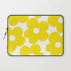 Retro Neon Yellow Daisies #1 #decor #art #society6 Laptop Sleeve Gallery Image 1