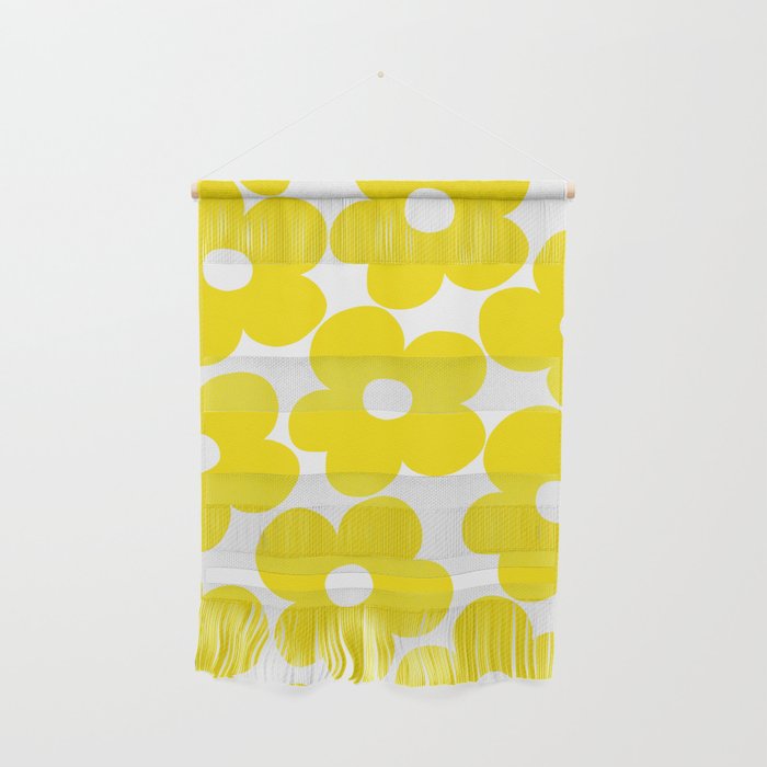 Retro Neon Yellow Daisies #1 #decor #art #society6 Wall Hanging Gallery Image 1