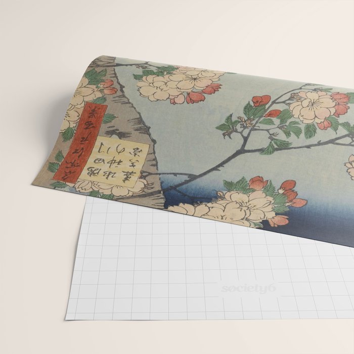 Cherry Blossoms on Spring River Ukiyo-e Japanese Art Wrapping Paper Gallery Image 2