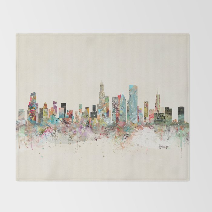 chicago skyline Throw Blanket Gallery Image 2