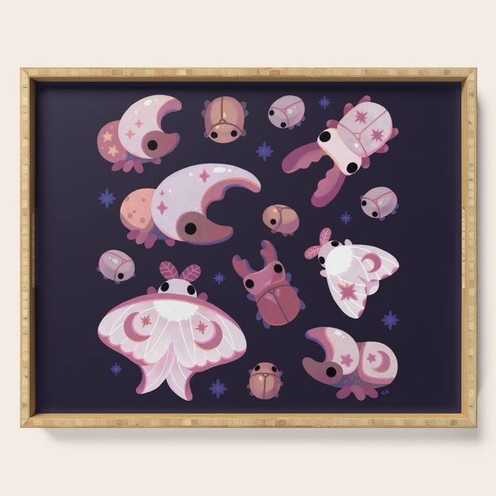 Twinkle twinkle little bugs - dark Serving Tray Gallery Image 1