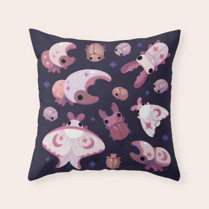 Twinkle twinkle little bugs - dark Throw Pillow Gallery Image 6