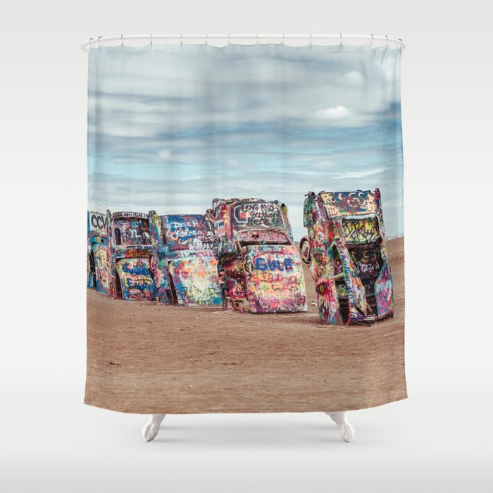 Retro Road Trip Texas Shower Curtain Gallery Image 1