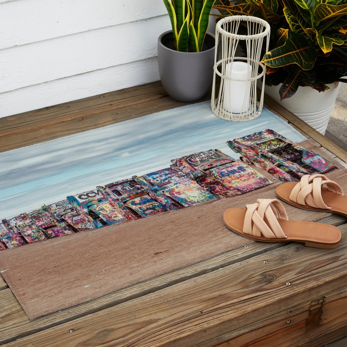 Retro Road Trip Texas Outdoor Rug Gallery Image 2