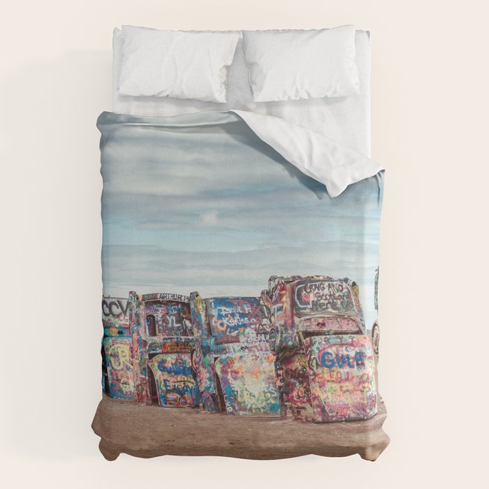 Retro Road Trip Texas Duvet Cover