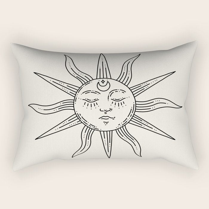 Boho Sun Drawing V Rectangular Pillow Gallery Image 2