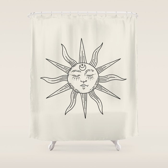 Boho Sun Drawing V Shower Curtain Gallery Image 1