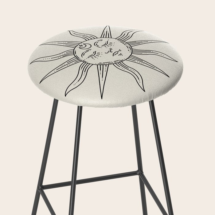 Boho Sun Drawing V Stool Gallery Image 2