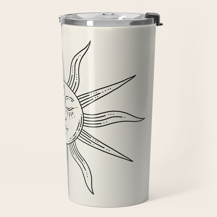Boho Sun Drawing V Travel Mug Gallery Image 2