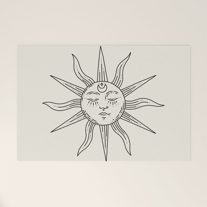 Boho Sun Drawing V Welcome Mat Gallery Image 1