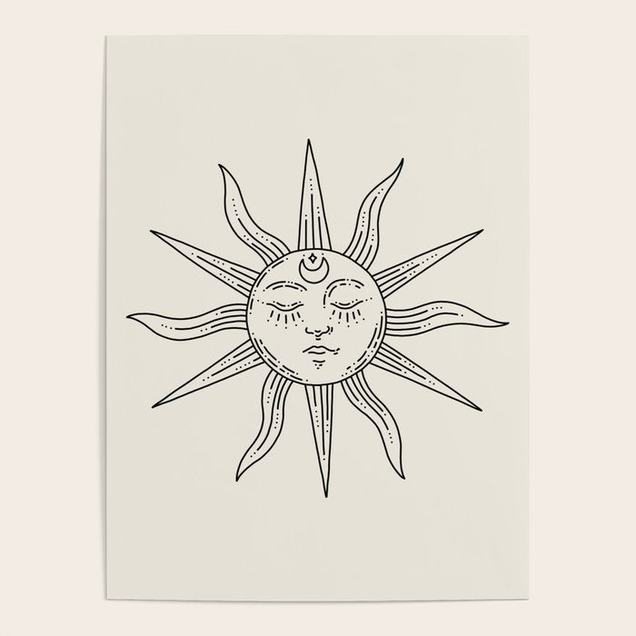 Boho Sun Drawing V Poster Gallery Image 1