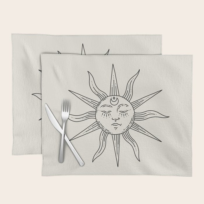 Boho Sun Drawing V Placemat Gallery Image 1