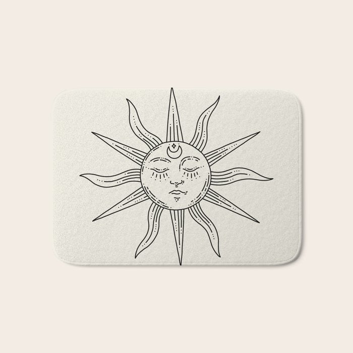 Boho Sun Drawing V Bath Mat Gallery Image 1