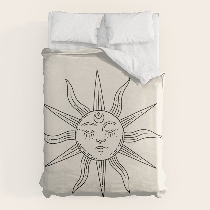 Boho Sun Drawing V Duvet Cover