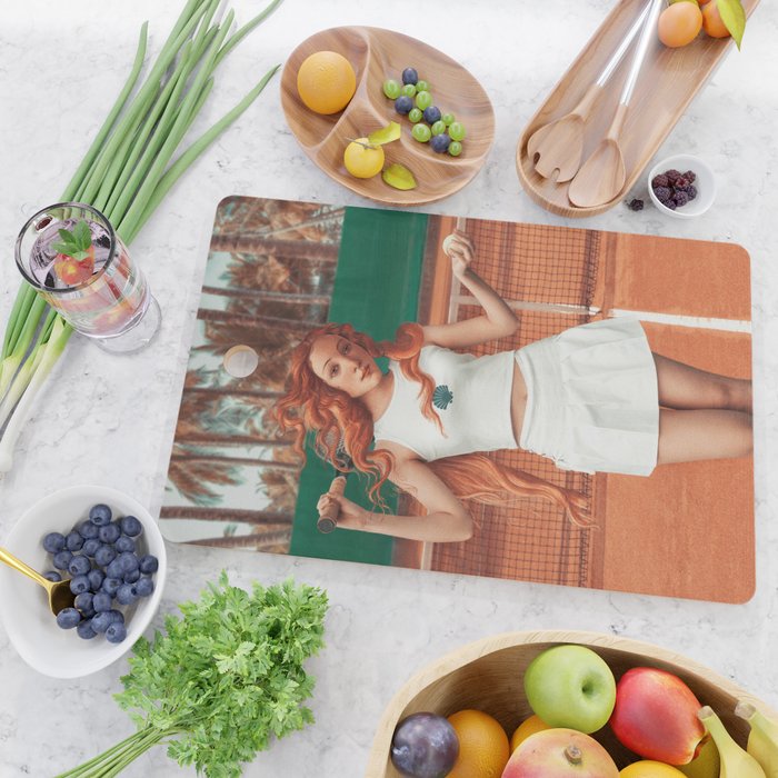 VENUS PLAYING TENNIS Cutting Board Gallery Image 2
