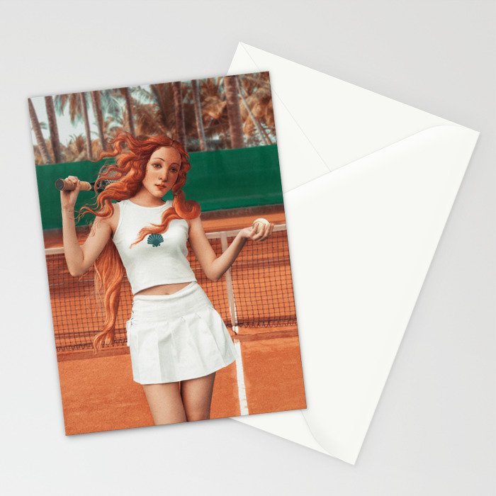 VENUS PLAYING TENNIS Stationery Card Gallery Image 2