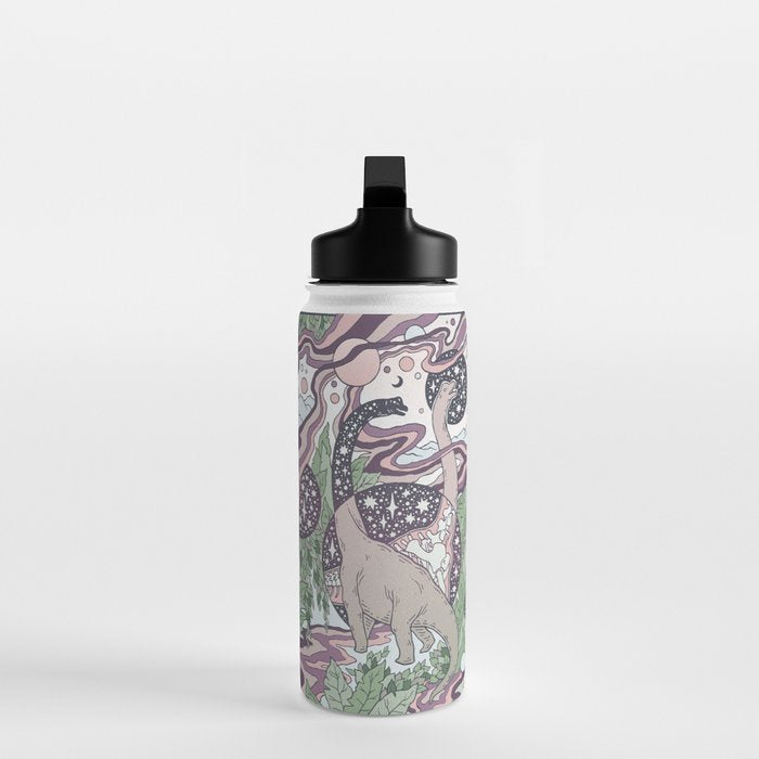 Jurassic Portal | Purple Haze Palette | Dinosaur Science Fiction Art Water Bottle Gallery Image 3