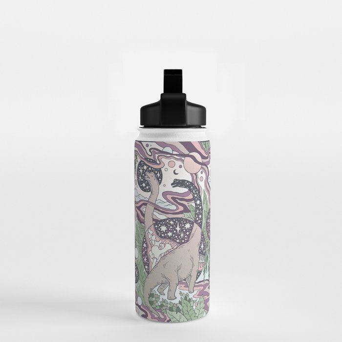 Jurassic Portal | Purple Haze Palette | Dinosaur Science Fiction Art Water Bottle Gallery Image 2