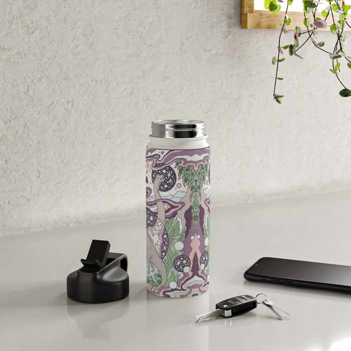 Jurassic Portal | Purple Haze Palette | Dinosaur Science Fiction Art Water Bottle Gallery Image 4