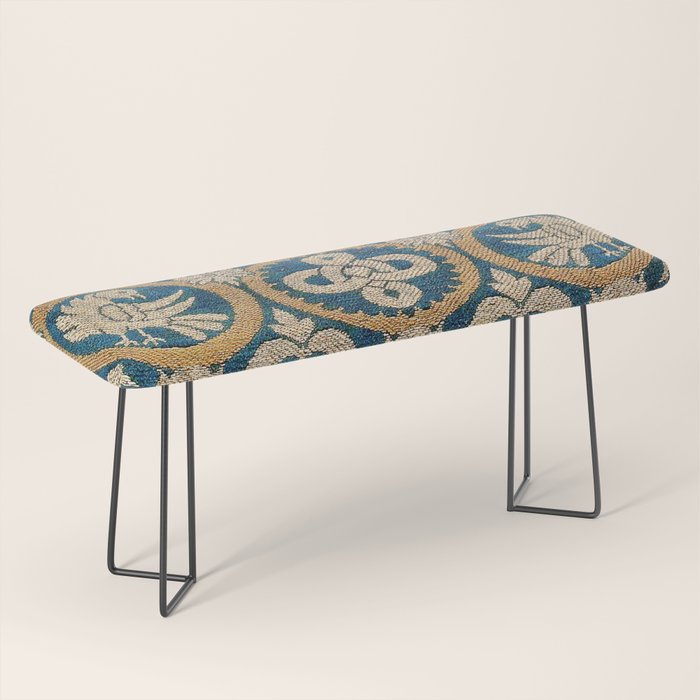18th Century Spanish Textile Print Bench Gallery Image 1