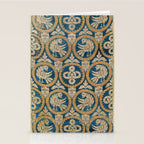 18th Century Spanish Textile Print Stationery Card Gallery Image 2
