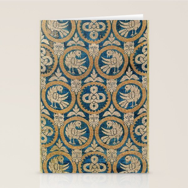 18th Century Spanish Textile Print Stationery Card Gallery Image 2
