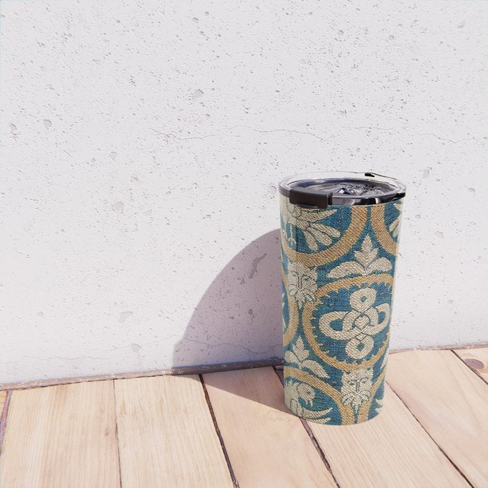 18th Century Spanish Textile Print Travel Mug Gallery Image 4