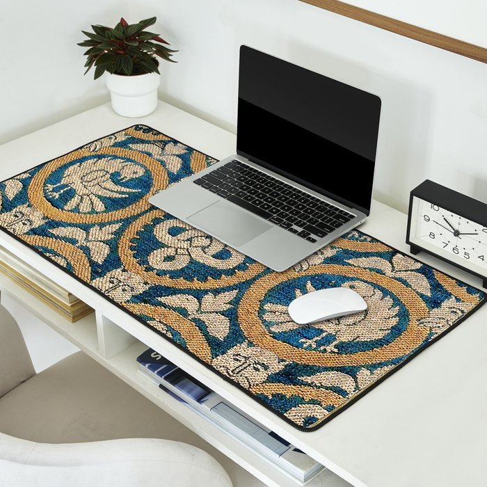 18th Century Spanish Textile Print Desk Mat Gallery Image 2