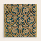 18th Century Spanish Textile Print Wood Wall Art Gallery Image 1