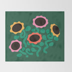 Colorful Abstract Sunflowers Throw Blanket Gallery Image 2