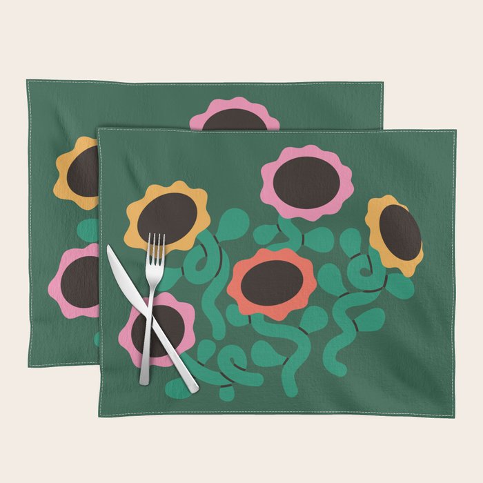 Colorful Abstract Sunflowers Placemat Gallery Image 1