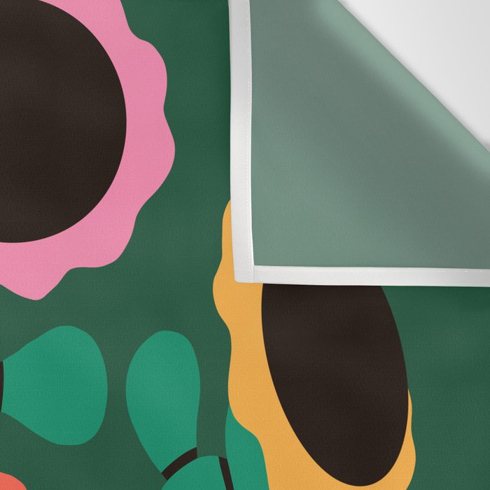 Colorful Abstract Sunflowers Wall Tapestry Gallery Image 3