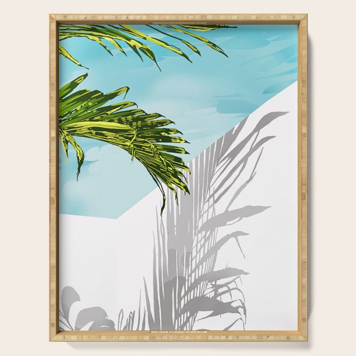 Palms In My Tropical Backyard Serving Tray Gallery Image 1