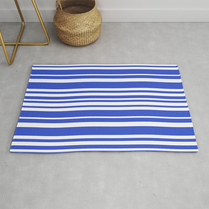  Classic Stripes XXXIV - Bright Blue Rug Gallery Image 1
