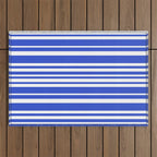  Classic Stripes XXXIV - Bright Blue Outdoor Rug Gallery Image 1