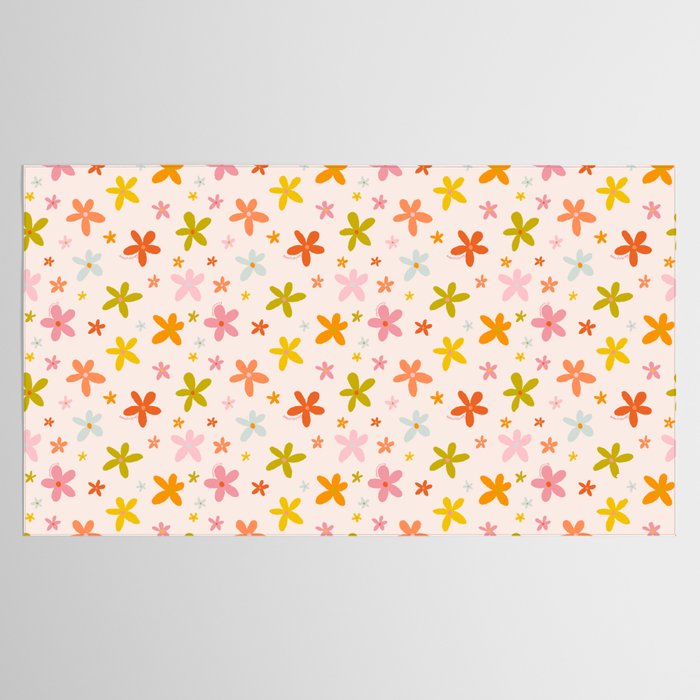 Rainbow Flower Print Tablecloth Gallery Image 2