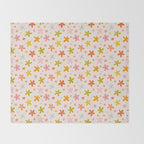 Rainbow Flower Print Throw Blanket Gallery Image 2