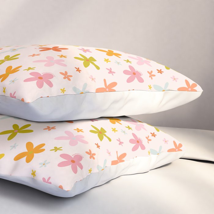 Rainbow Flower Print Pillow Sham Gallery Image 3
