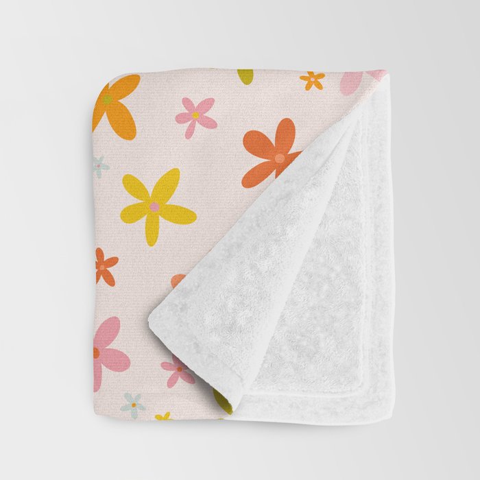 Rainbow Flower Print Throw Blanket Gallery Image 3