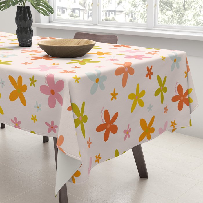 Rainbow Flower Print Tablecloth Gallery Image 3
