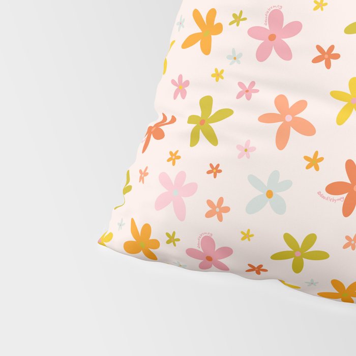 Rainbow Flower Print Pillow Sham Gallery Image 4