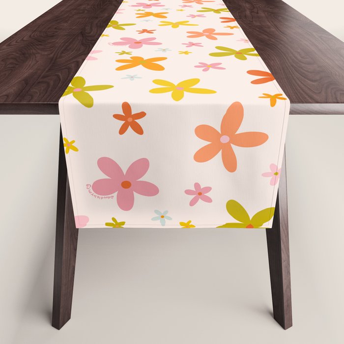 Rainbow Flower Print Table Runner Gallery Image 1