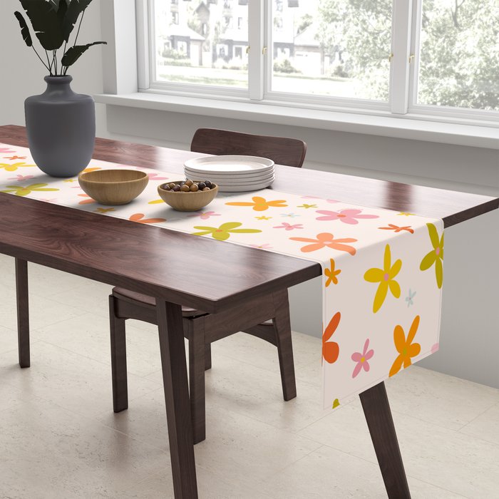 Rainbow Flower Print Table Runner Gallery Image 2