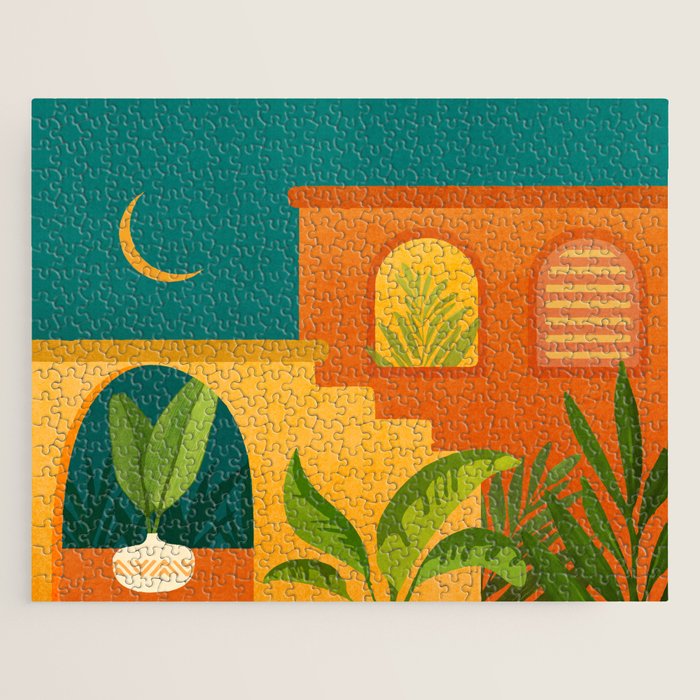 Moonlight Villa Colorful Landscape Jigsaw Puzzle Gallery Image 1