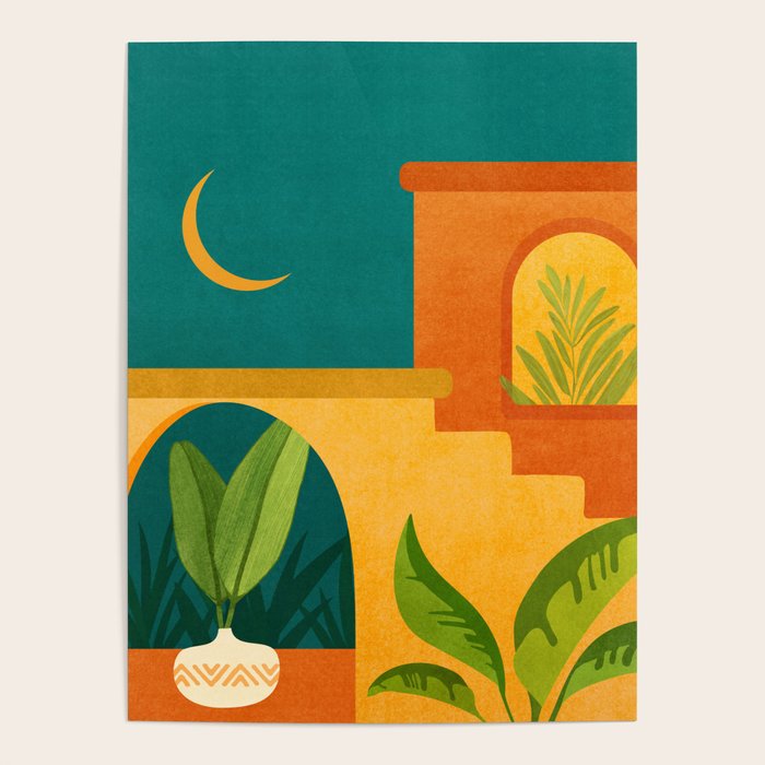 Moonlight Villa Colorful Landscape Poster Gallery Image 4
