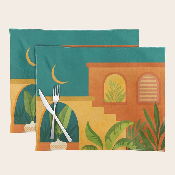 Moonlight Villa Colorful Landscape Placemat Gallery Image 1